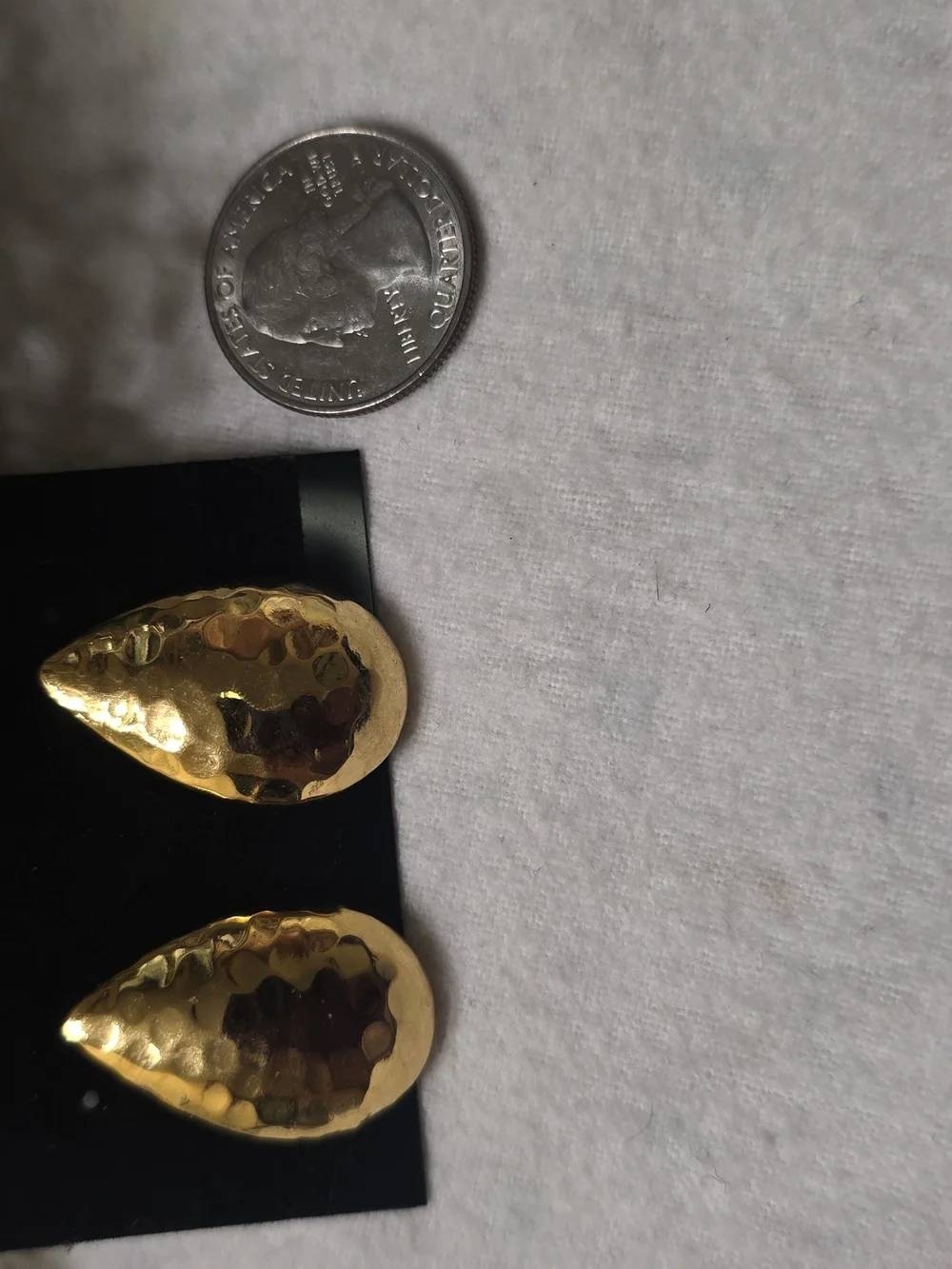 Gold Hammered Teardrop Earrings